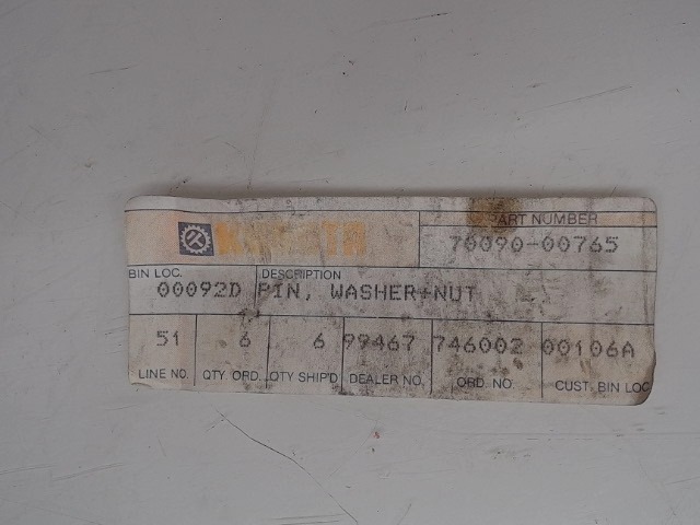 70090-00765 Pin/wshr/nut for KUBOTA
