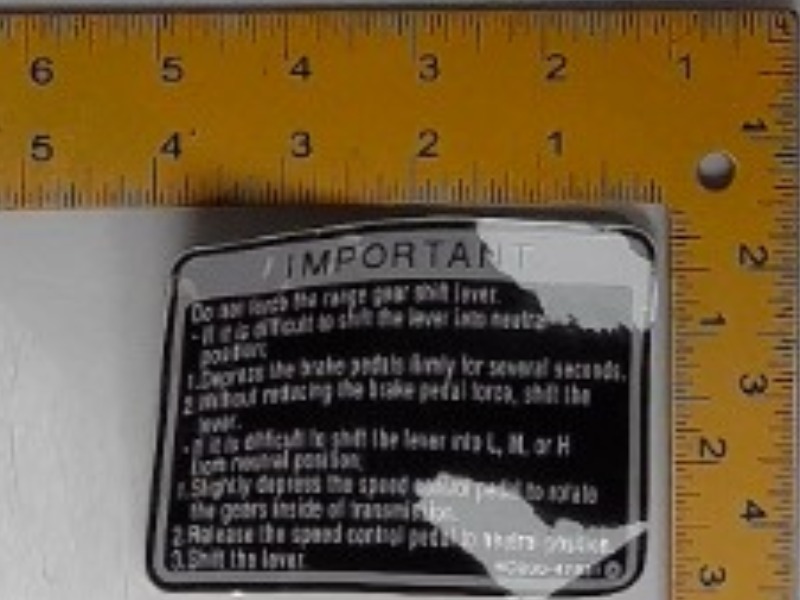 6C200-47330 Decal for KUBOTA