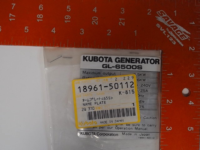 18961-50112 Decal for KUBOTA