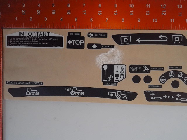 K2871-65202 Label for KUBOTA
