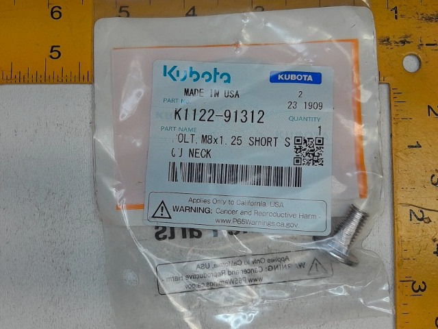 K1122-91312 Bolt for KUBOTA
