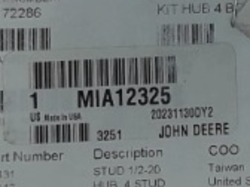 MIA12325 Hub Kit for JOHN DEERE