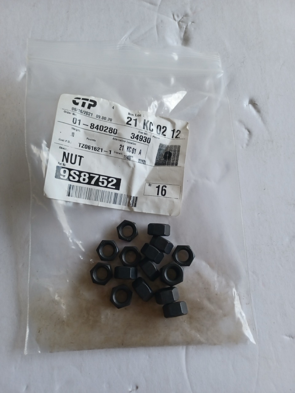 9S8752 Nut for CATERPILLAR