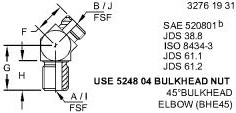X10WNLO-S Elbow Fitting for JOHN DEERE