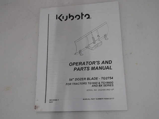 70060-02177 Manual for KUBOTA