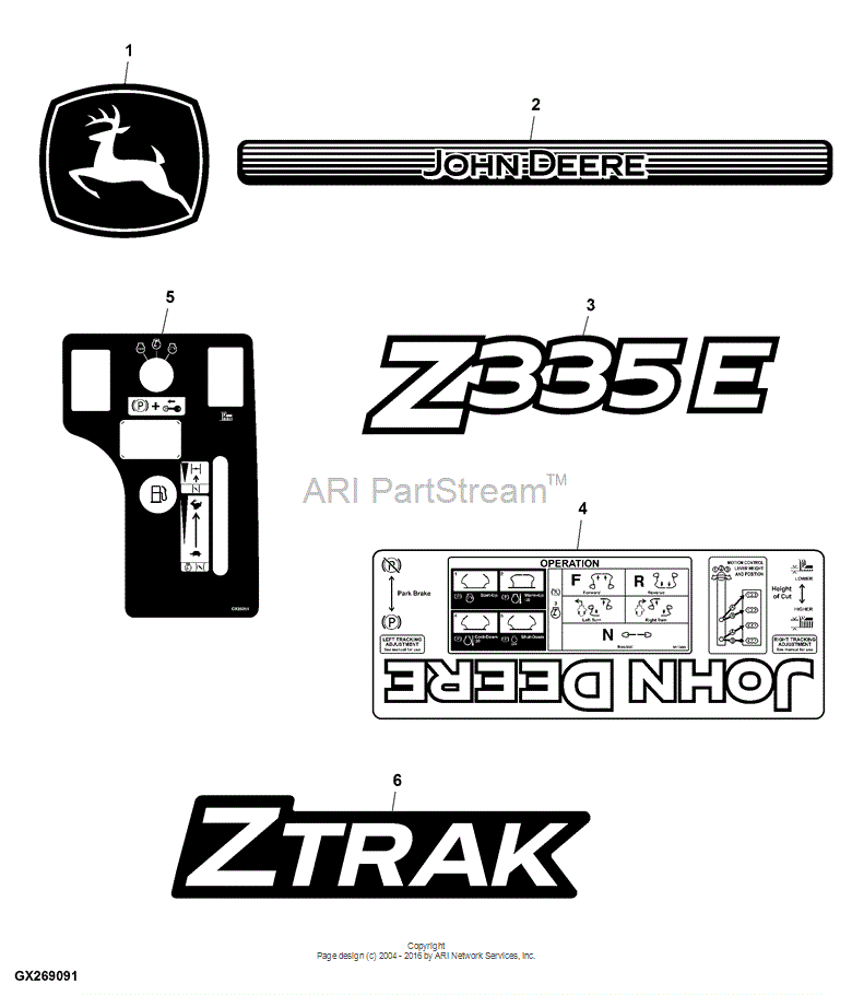 M166294 Label for JOHN DEERE