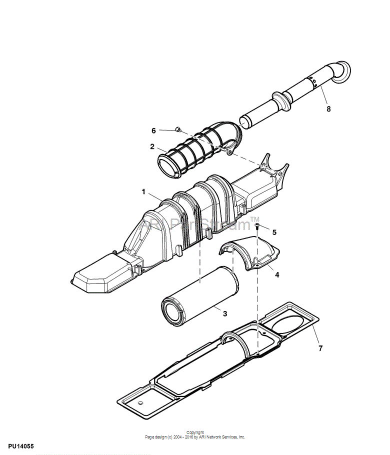 M163689 Air Intake for JOHN DEERE