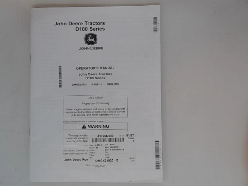 OMGX24920 Manual for JOHN DEERE
