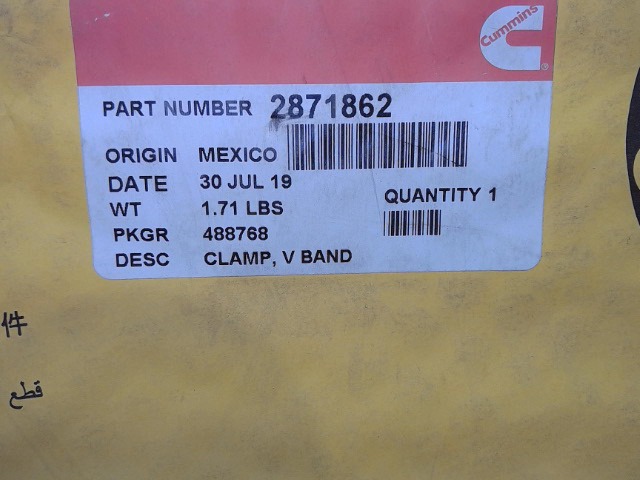 2871862 Clamp - V Band for CUMMINS