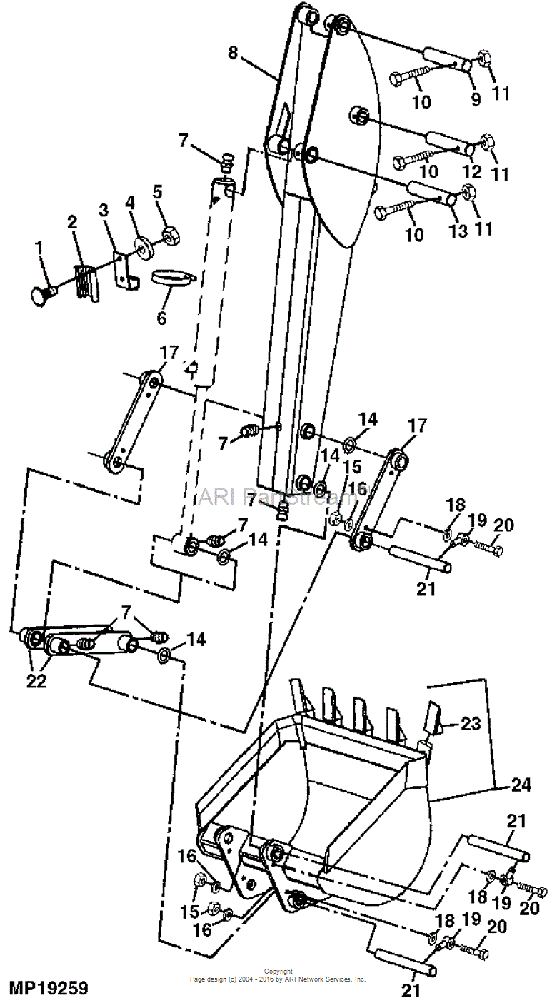 BM19569 Bachhoe Bucket for JOHN DEERE