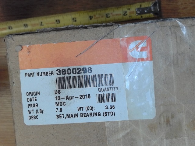 3800298 CUMMINS Main Bearing Set Std.
