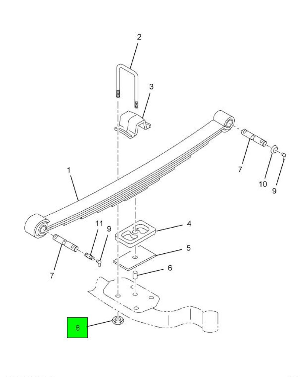 144426H Nut, Lock Type 8 1" Unf for NAVISTAR