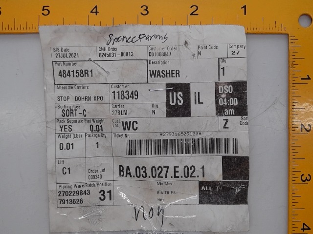 484158R1 Spcr for CASE NEW HOLLAND