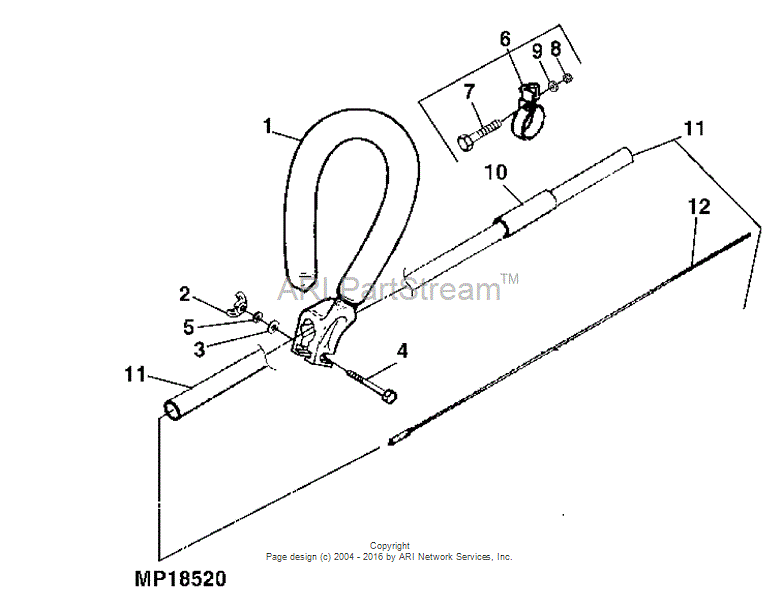 A04709 Handlebar for JOHN DEERE
