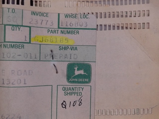 GJ68185 Filte for JOHN DEERE