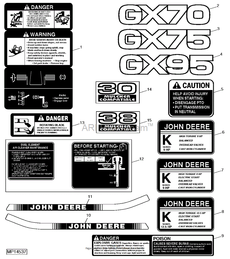 M112363 Decal for JOHN DEERE
