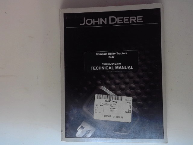 TM2388 Tech Manual for JOHN DEERE