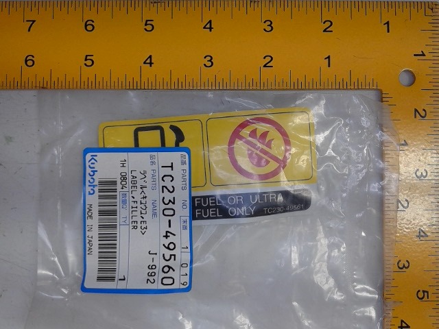 TC230-49560 Label for KUBOTA