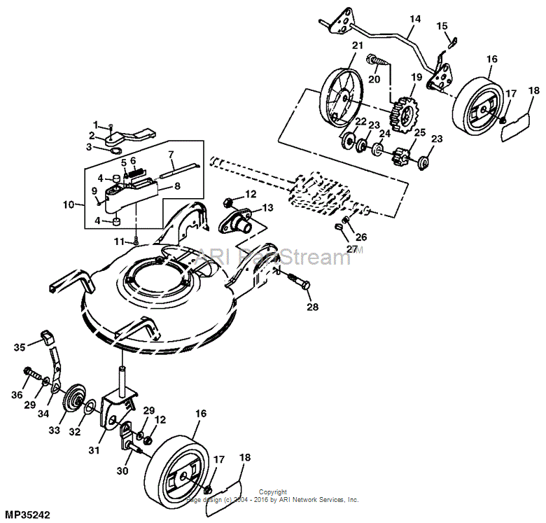 GC90162 Spindle for JOHN DEERE