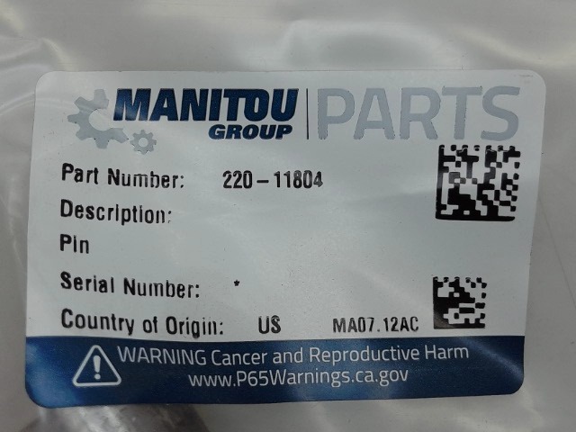 220-11804 Pin for GEHL MANITOU