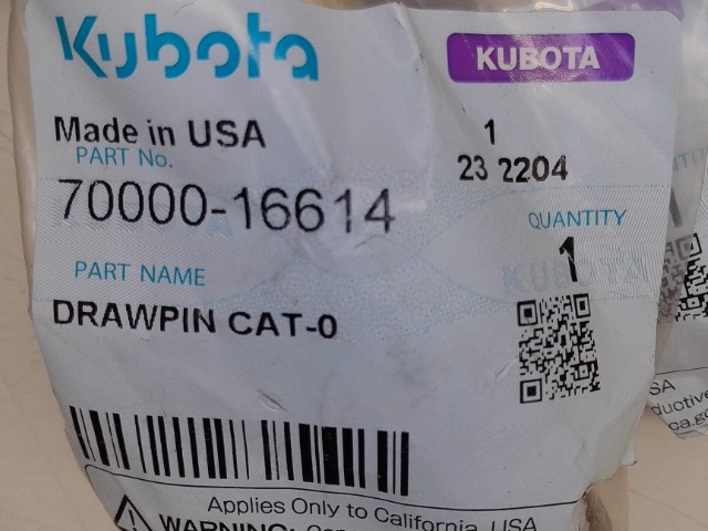 70000-16614 Pin for KUBOTA