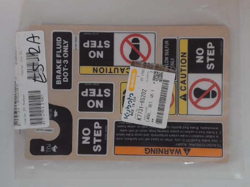 K7731-65202 Label for KUBOTA