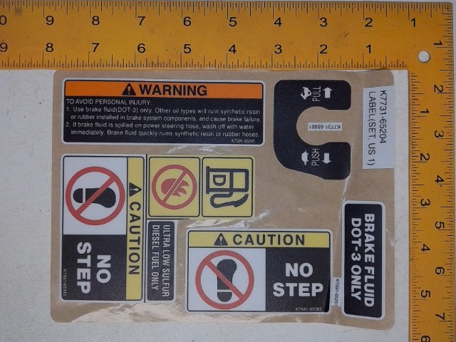K7731-65204 Label Set for KUBOTA