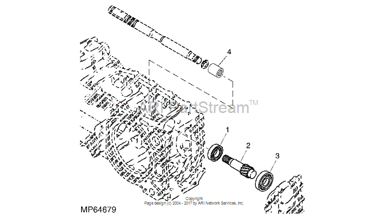 LVU800171 Pinion Shaft for JOHN DEERE