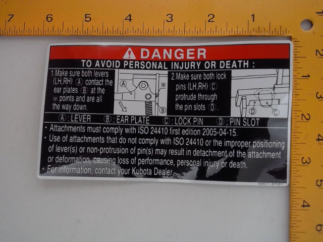 V0511-57420 Label for KUBOTA