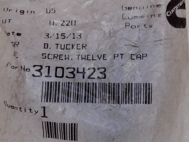 3103423 CUMMINS Twelve Point Cap Screw