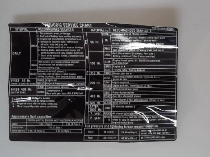 K3272-65515 Label for KUBOTA