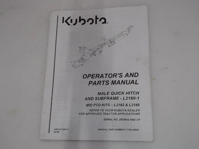 77700-00681 Manual for KUBOTA