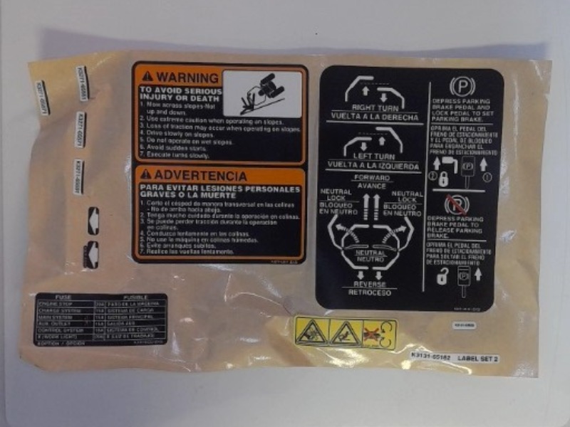 K3131-65182 Label Set Of 2 for KUBOTA