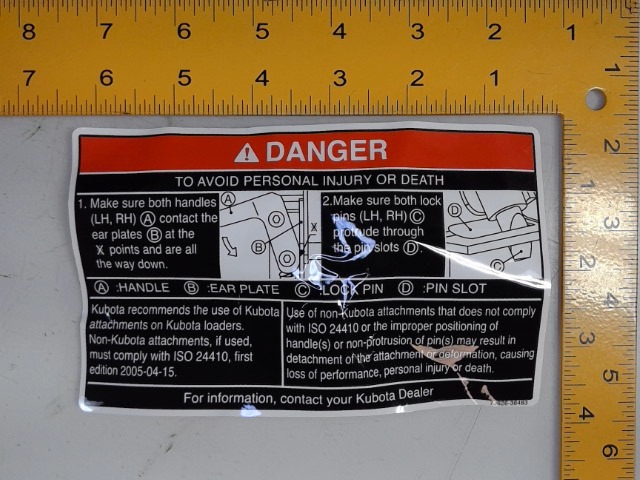 7J626-36483 Label for KUBOTA