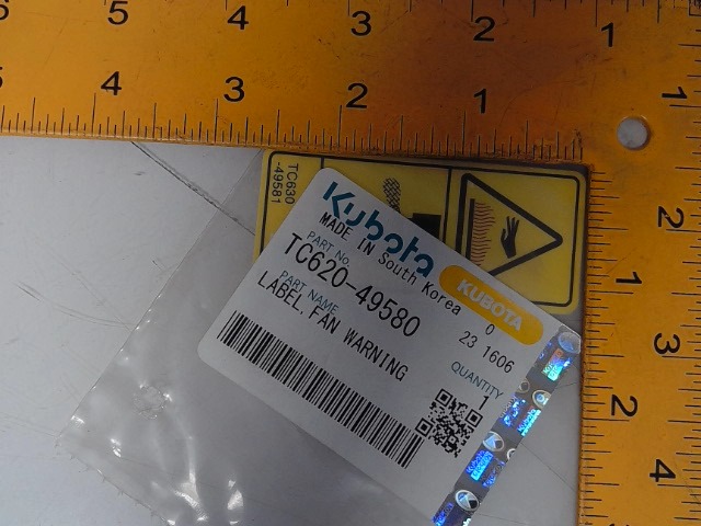 TC620-49580 Decal for KUBOTA