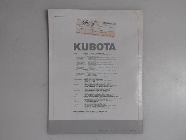 75530-69112 Manual for KUBOTA
