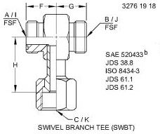 X6S6LO-S Tee for JOHN DEERE