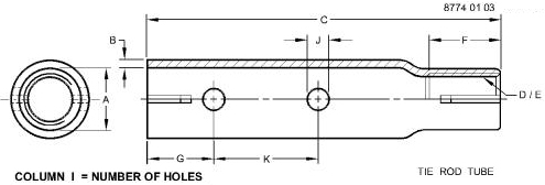L64250 Tie Rod Tube for JOHN DEERE