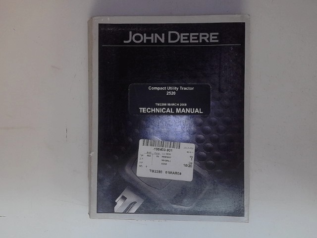 TM2288 Tech Manual for JOHN DEERE