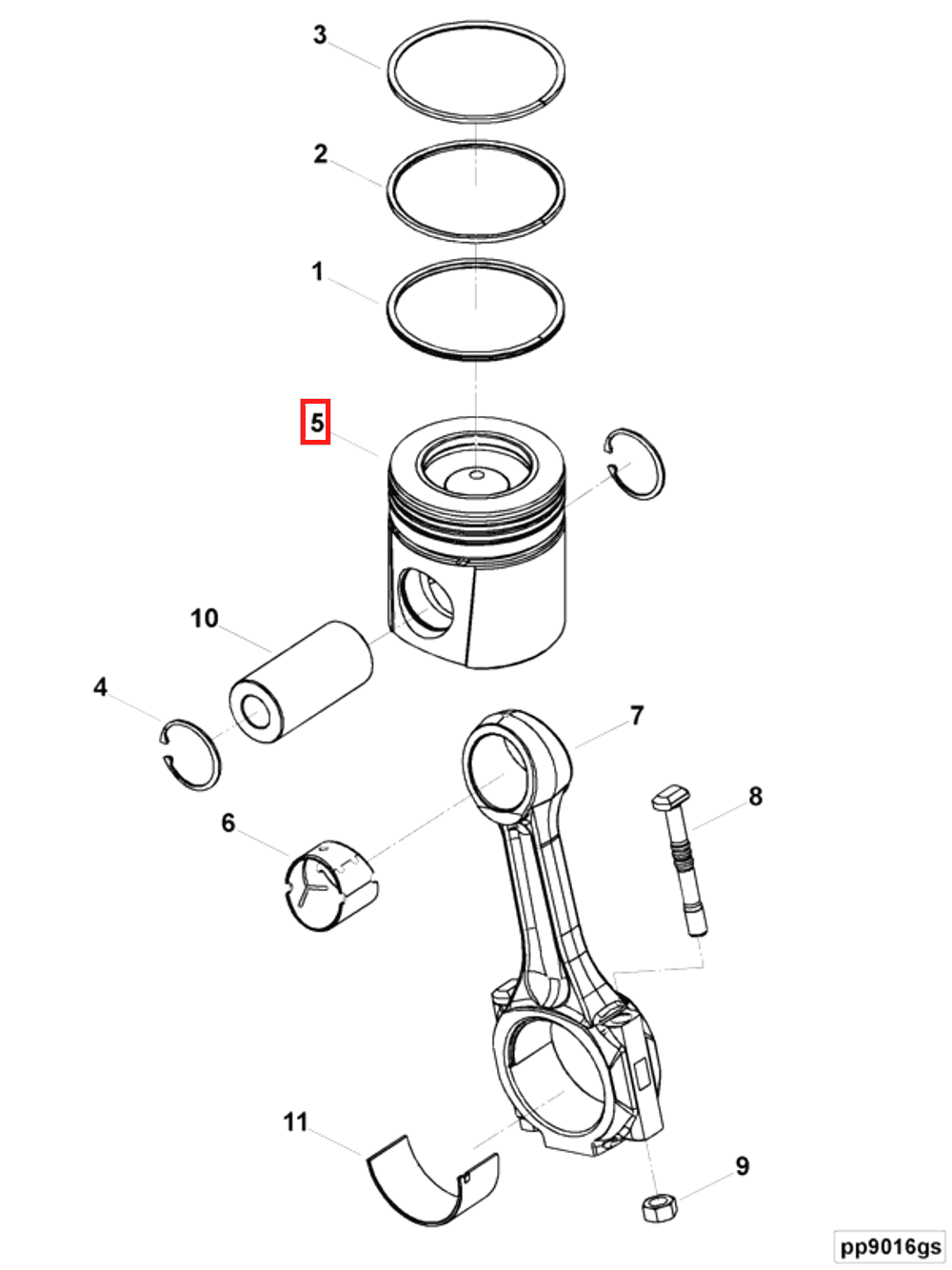3929161 Piston Body C/w Clips