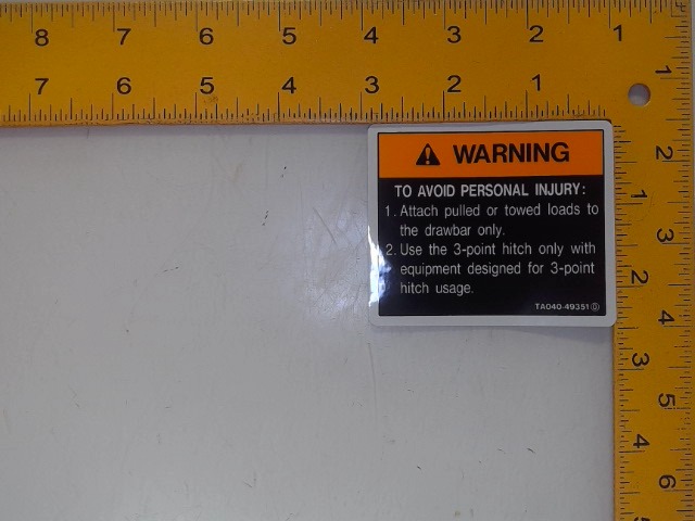 TA040-49350 Decal for KUBOTA