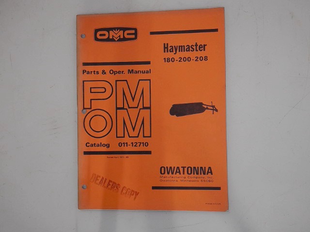 011-12710 Manual for GEHL MANITOU