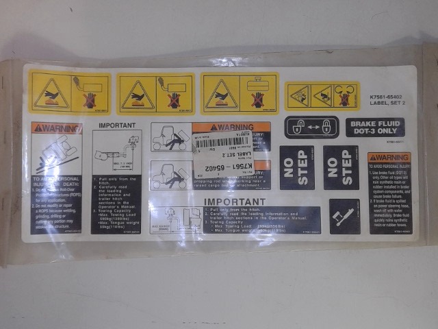 K7561-65402 Label Set for KUBOTA
