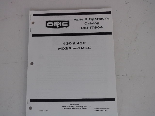 051-17804 Manual for GEHL MANITOU