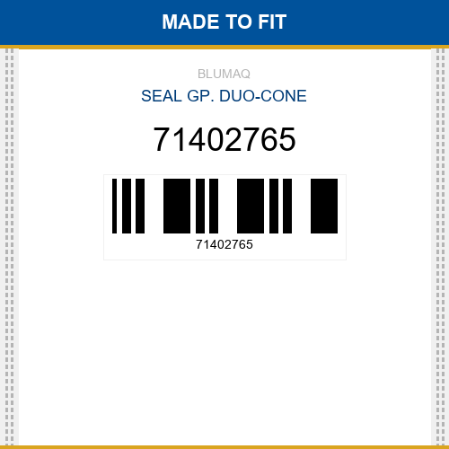 71402765 Seal gp. duo-cone Made to fit for HITACHI