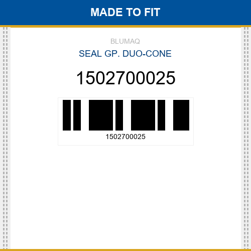 1502700025 Seal gp. duo-cone Made to fit for KOMATSU