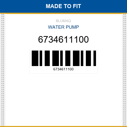 6734611100 Water pump Made to fit for KOMATSU