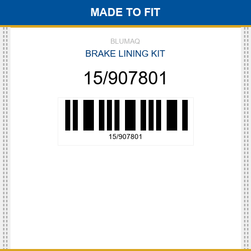 15/907801 Brake lining kit Made to fit for JCB