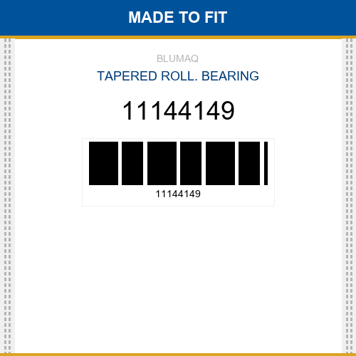 11144149 Tapered roll. bearing Made to fit for VOLVO