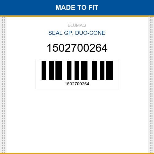 1502700264 Seal gp. duo-cone Made to fit for KOMATSU